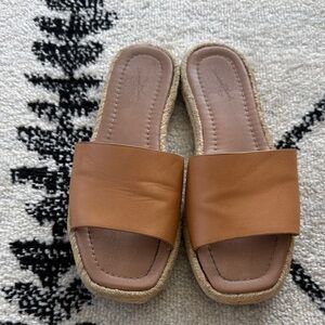 Universal Thread Tan Slide Sandals with Espadrille Rope Sole